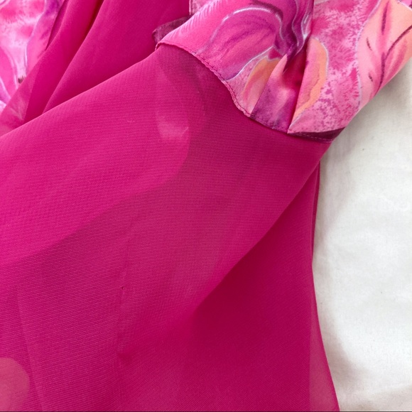 Vintage y2k babydoll slip pink floral semi sheer - Picture 8 of 12